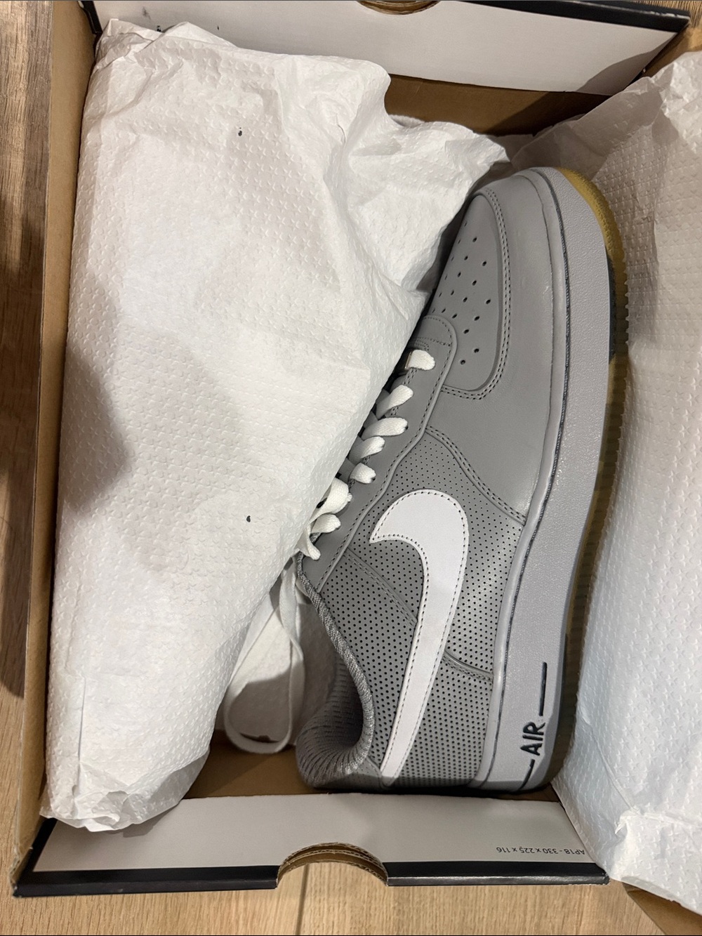 Nike Gray and White Low-Top Air Sneakers
